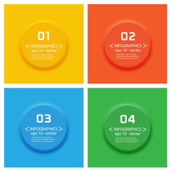 Fototapeta premium Abstract Vector color 3D button set