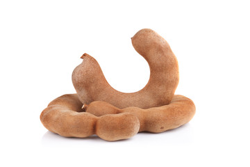 Tamarind on white background