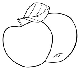 Delightful garden - Set of two round apples with a leaf