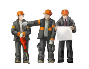 Jackhammer, electrician and project manager