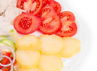 Warm meat salad