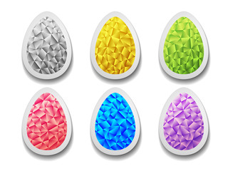 Set of crystal colorful  Easter eggs.