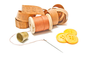 thread, meter and yellow buttons