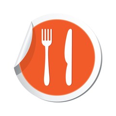 Map pointer with restaurant icon. Vector illustration
