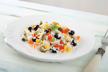 insalata di riso con verdure