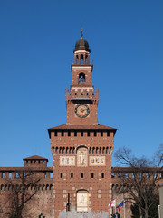 Fototapeta na wymiar Castello Sforzesco in Milan, Italy.