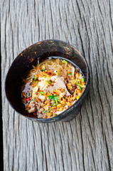 Coconut Bowl  noodle with pork traditional