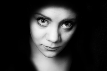 bigeye shy young woman