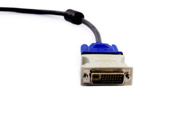 DVI cable isolated on white background