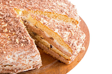 Sour cream cake with prunes