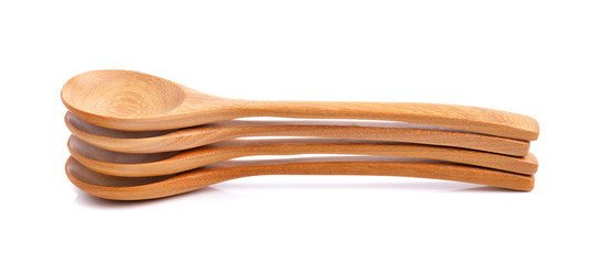 wood spoon on white background