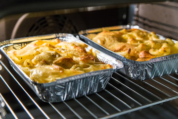 maccheroni with cheese in oven