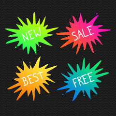 Vector Splash banners. Vivid splats illustration