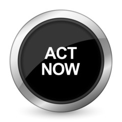 act now black icon
