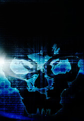 hacker attack digital background with copyspace