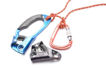 Fototapeta premium the croll chest ascender isolated on white. Climbing tool.