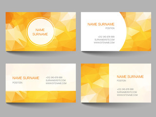 Set of business cards low poly design