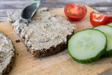 Wholemeal Bread With Spread And Cucumber