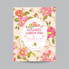 Baby Arrival or Shower Card - with Floral Blossom Design