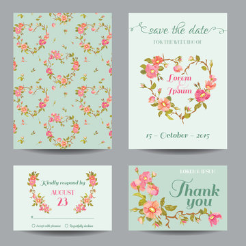 Invitation-Congratulation Card Set - for Wedding, Baby Shower