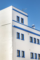 Close view of a simple public apartment building in Spain.