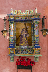 religious worship detail on a spanish building.