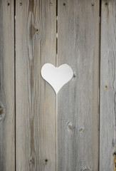 heart motif in wooden shutter boards