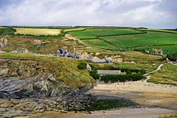 Naklejka premium Poldhu Cove, Cornwall, England