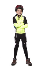 child clothing bicyclist isolated on white