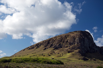 Fototapeta na wymiar Rano Raraku Vulkan (Osterinsel, Rapa Nui)