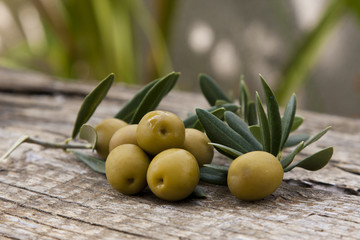 olives with olive leaves