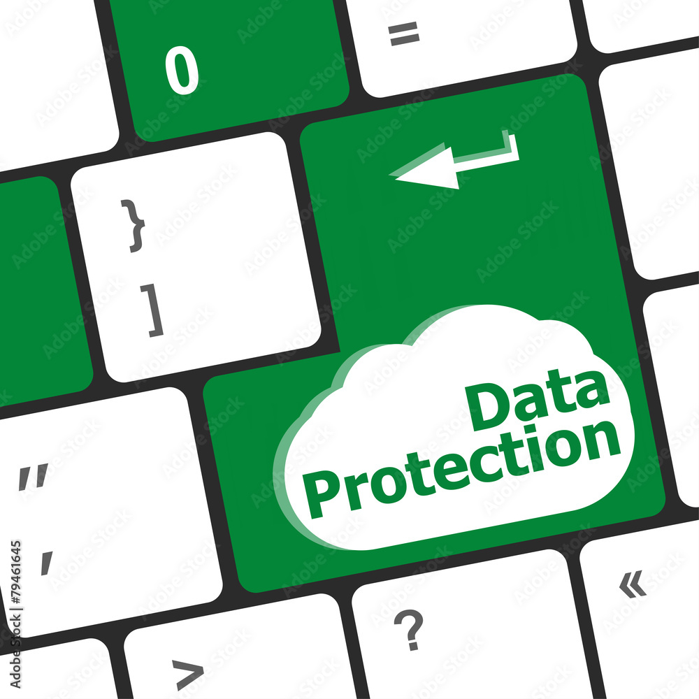 Poster data protection button on the keyboard keys