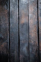 Black burnt wooden background