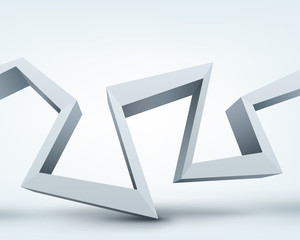 Vector illustration of 3d shape on white background