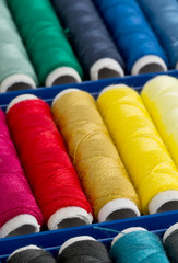 Fototapeta na wymiar Sewing yarn spools