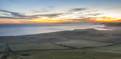 Fototapeta premium stunning sunset over Dorset coastline