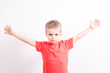Young boy with orange tshirt