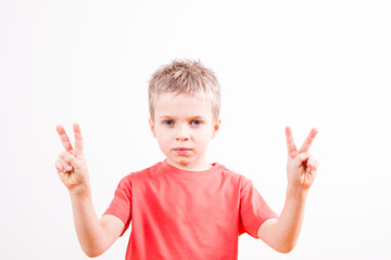 Young boy with orange tshirt