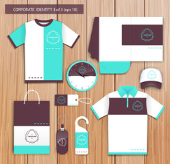 Vector artistic corporate identity template with color elements.