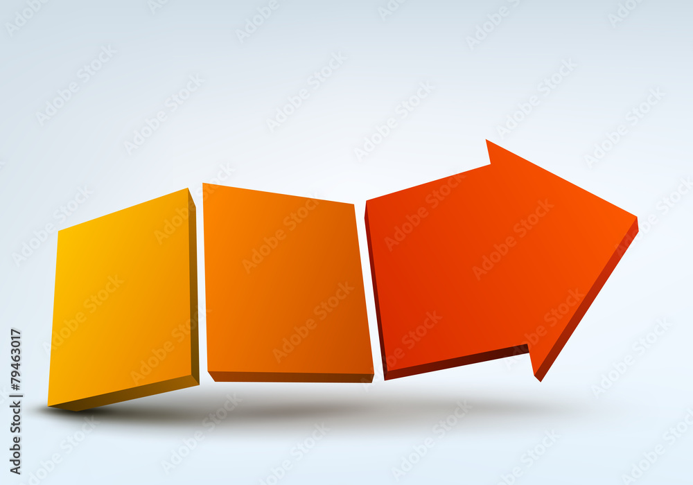 Poster abstract vector illustration with 3d arrow and place for text