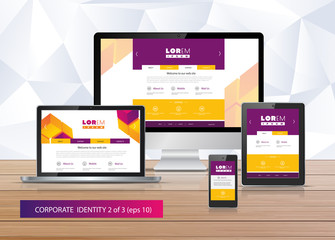 Vector artistic corporate identity template with color elements