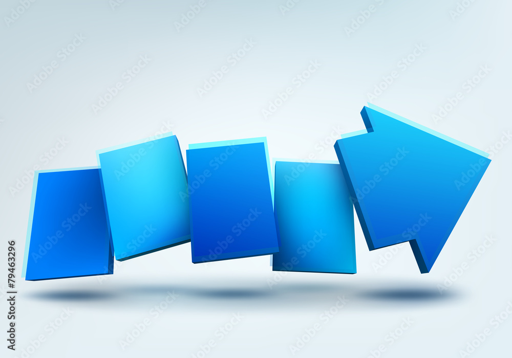 Poster abstract vector illustration with 3d arrow and place for text
