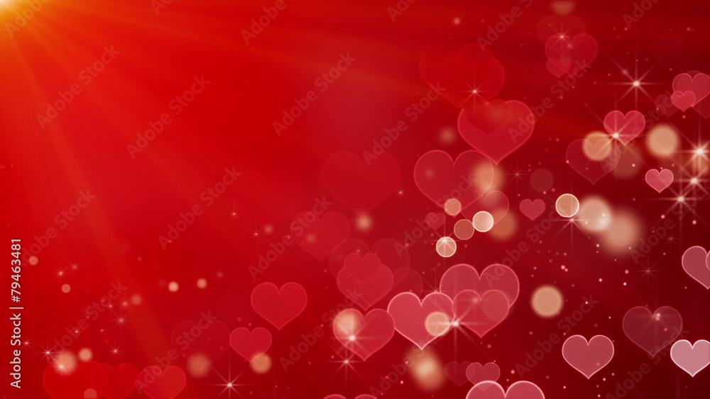 Aufkleber heart shape bokeh lights and stars loop