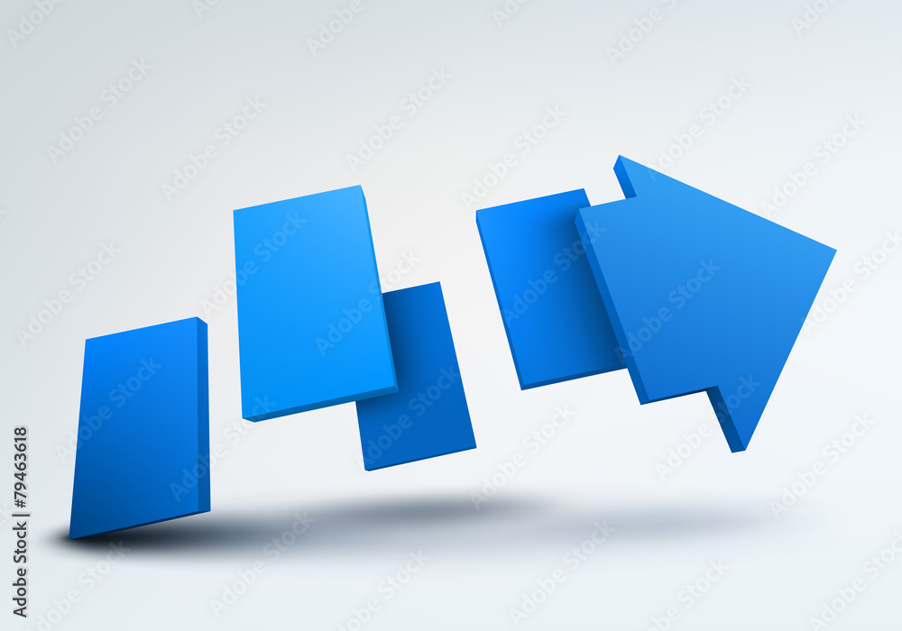 Poster abstract vector illustration with 3d arrow and place for text