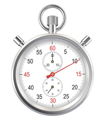 Stopwatch. Classic stopwatch. Isolated with Clipping path.