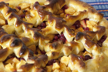Homemade apple pie close up