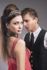 Sensual and Intimate Date of Caucasian Couple.