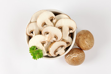 Sliced mushrooms