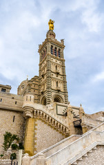 Fototapeta na wymiar Notre-Dame de la Garde basilica in Marseille - France, Provence