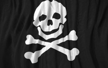 Skull corrugated realistic flag 3d illustration